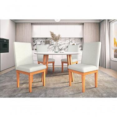 Imagem de Kit 6 Cadeiras Estofadas Reforçada Para Mesa De Jantar Bege