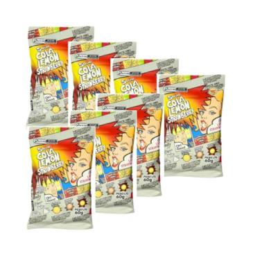 Imagem de Kit com 7 Balas Japonesas Sour Cola Lemon Strawberry – Azedo Extremo Importado do Japão