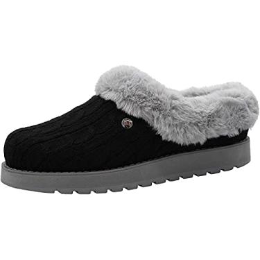Imagem de Skechers BOBS from Women's Keepsakes Ice Angel Slipper, Black/Grey, 8.5 M US