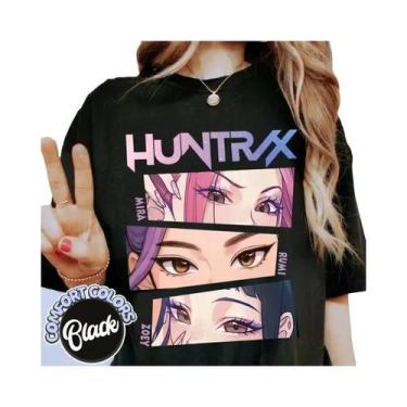 Imagem de Camiseta Huntrix Kpop Demon Hunters Comfort Colors Para Meninas Fãs Do