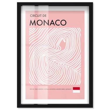 Imagem de Pôster Monaco Circuit Shadowbox Print Formula 1 por Notoriart, moldura preta, 53 x 78 cm