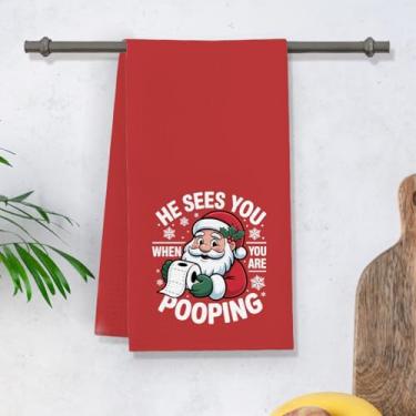 Imagem de Toalhas de Natal, Toalhas de Cozinha de Natal, Casa de Férias Interior Casa de Banho Festa Decorações Sazonais Noel - 2