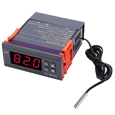 Imagem de Controlador de temperatura digital, termostato de alta precisão, regulador para geladeira, freezer, material ABS preto, sensor à prova d'água de 1 metro (AC220V)
