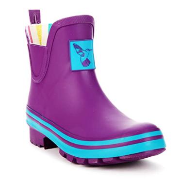 Imagem de Evercreatures Bota de chuva feminina no tornozelo Meadow Wellies Bota de jardim marca do Reino Unido, Roxa, 38