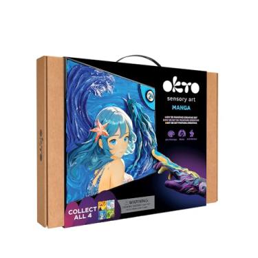 Imagem de OKTO Mangá - Kits de artesanato de arte aquática para adultos Reino Unido - semelhante à pintura por números, kit de modelagem de argila seca ao ar, artes e artesanato, kit de artesanato