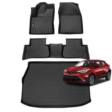 Imagem de Jenofa - Tapetes de chão para Toyota CHR 2018-2023 Tapete de carga tapetes de carro para CHR forro de piso para todos os climas ajuste personalizado automotivo antiderrapante à prova d'água proteção