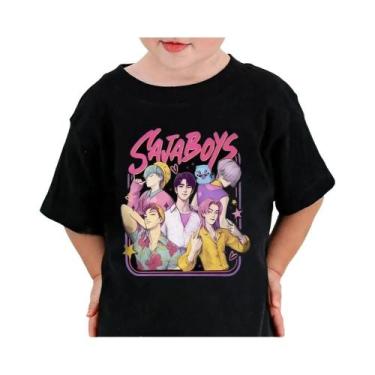 Imagem de Camiseta Infantil Kpop Demon Hunters, Manga Curta, Saja Harajuku, Para