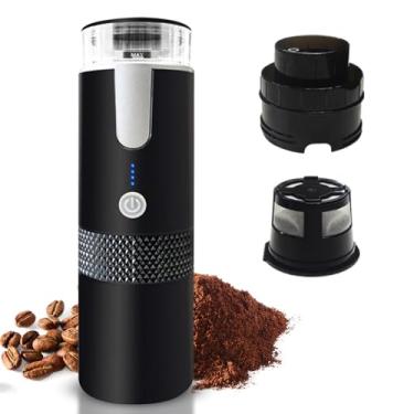 Imagem de Cafeteira elétrica portátil de espresso 6oz serviço único automático para café em pó e compartimento cápsulas bateria recarregável 1200mAh acampamento