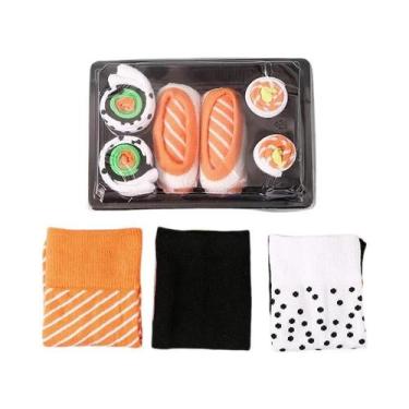 Imagem de Conjunto De Meias Longas De Algodão Puro Com Tema De Sushi Japonês, Sa