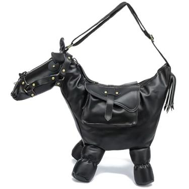 Imagem de Lyuxhetaokdiq Bolsa tiracolo tiracolo masculina e feminina exclusiva para homens e mulheres, 1 preto, Bolsa de cavalo