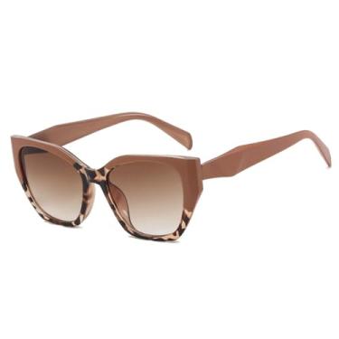 Imagem de Óculos de Sol Pequenos Estilo Olho de Gato com Degradê em Cores Jelly, Proteção UV400, Ideais para Esportes ao Ar Livre, Corrida e Ciclismo, Cor Cáqui com Degradê.