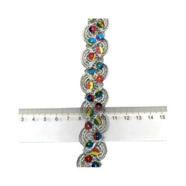 Imagem de Rendas De Seda Dourada E Prateada 4m Pacote Para Tecido De Cortina Cos