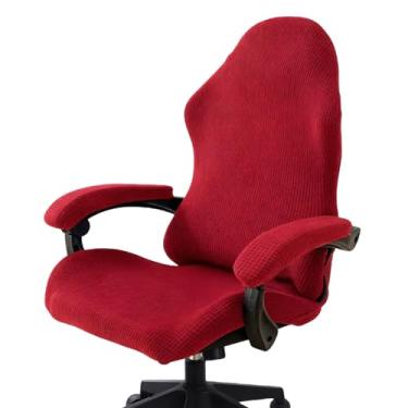 Imagem de PATIKIL 1 conjunto de capa de cadeira de escritório, capa de cadeira de mesa extensível universal capa de assento de computador grande com capas de apoio de braço zíper para cadeiras de escritório com