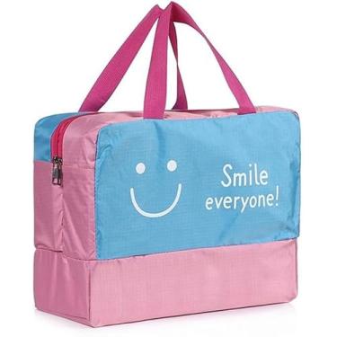 Imagem de Bolsa de Mãos com Separação Molhado e Seco Armazenamento Grande Capacidade Saco Roupas para Praia Natação Academia Spa Parque Aquático Surf Rafting