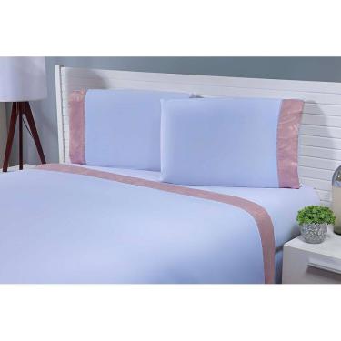 Imagem de 2 Fronhas 50x90 100% Algodão 200 Fios Barrado Jacquard Rosé