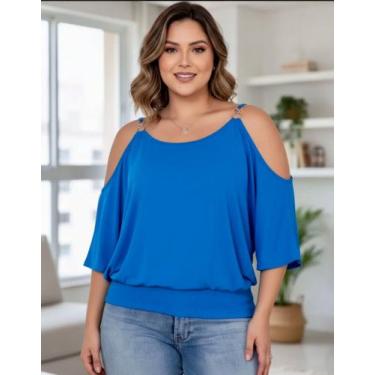 Imagem de Blusa Femenina Viscolaycra Ombro Vazado De Corrente Alcinha - modanasc
