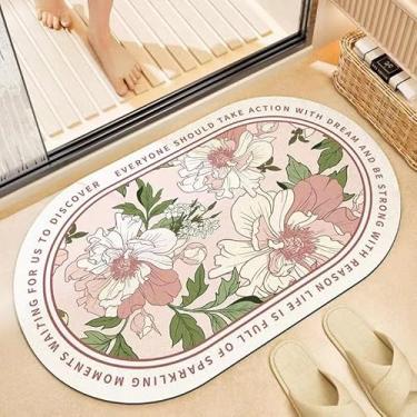 Imagem de Tapete Absorvente para Banheiro Antiderrapante - Modelo Diverso e Moderno, Secagem Rápida, 38x58cm(Redondo,2 un)