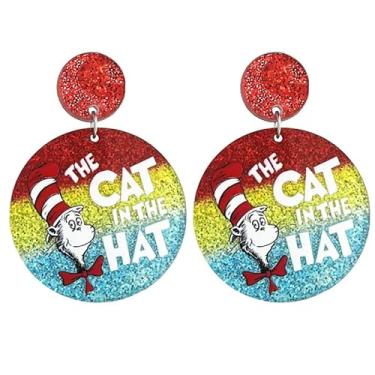 Imagem de Brincos de professores coloridos para mulheres, desenhos animados, animais, acrílico, glitter, gato, rato, livro, chapéu, arco-íris, brincos de maçã, brincos de formatura, dia do professor, presentes