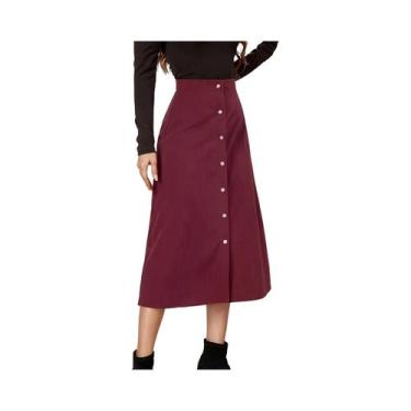 Imagem de Saia A-Line Elegante Vermelha De Cintura Alta plus Size Para Mulheres 