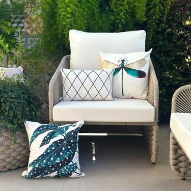 Imagem de Kit 3 Capas Almofadas IMPERMEÁVEL ÁREA EXTERNA Tropicalismo c/ libelul