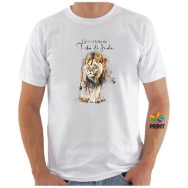 Imagem de Camiseta Adulto Ele é o Leão da Tribo de Judá  Est.  Adam 9 - Religios