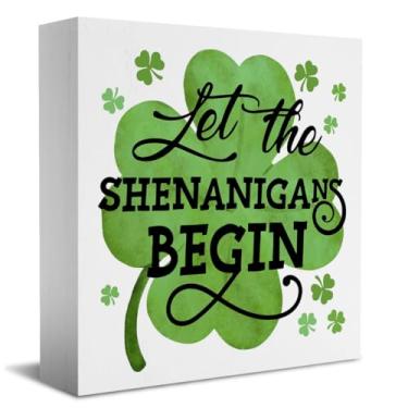 Imagem de St. Patricks Day Decor Have Yourself A MERRY St. Patrick's Day, placa de caixa, para decoração de mesa de mesa de escritório em casa, decoração de primavera, 12 x 12 polegadas