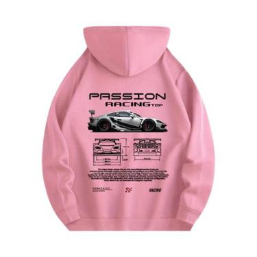Imagem de Hoodie Gráfico Para Homens Com Ilustrações De Carros De Corrida Para U