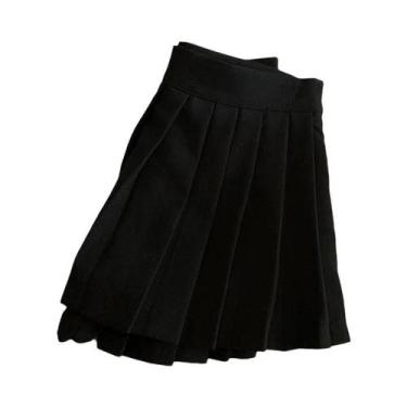 Imagem de Saia Mini Plissada Branca De Cintura Alta Para Mulheres, Saia De Dança