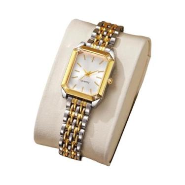 Imagem de Relógio De Pulso Feminino Casual Com Pulseira De Liga E Mostrador Reta
