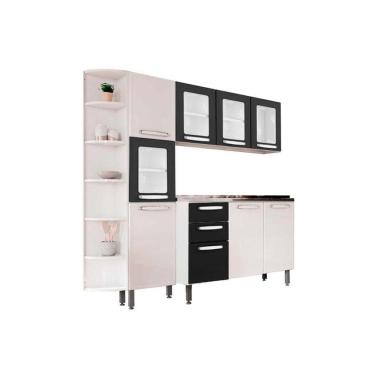 Imagem de Cozinha Modulada Bertolini 4 Peças Aço Evidence C4P44 Branco/Preto