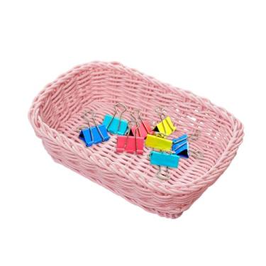 Imagem de Cesta pequena de tecido - caixas de armazenamento criativas pequenas de cor sólida - cestas de servir comida à prova d'água, armazenamento de pão e frutas para casa, dormitório, quarto