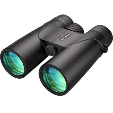 Imagem de Binóculos HD 12 x 42 para adultos de alta potência – binóculos de prisma BAK4 à prova d'água para observação de pássaros, caça, viagens, caminhadas e ópera – Binóculo leve super brilhante (preto)