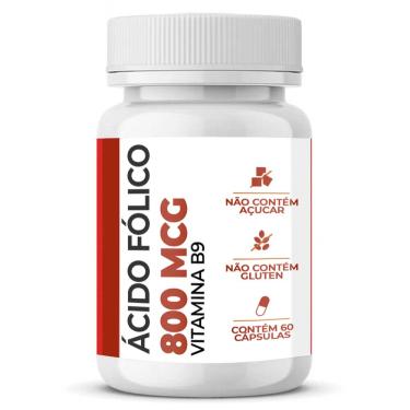 Imagem de Ácido Fólico Vitamina B9 800mcg com 60 cápsulas Vitamina Essencial