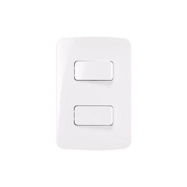 Imagem de Interruptor Simples Duplo E Interruptor Paralelo Margirius B3 10a Com Placa 4x2 Branco