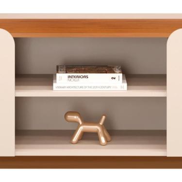 Imagem de Rack Para Sala De Estar Tv 75 Pol Cine D05 Off White Freijó