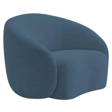 Imagem de Kit 02 Poltronas Orgânica Luxo Recepção Amore Linho - Doce Sonho Móveis Cor Azul Royal