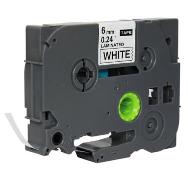 Imagem de Fita Compatível TZe-211 TZ211 6mm Branco com Letras Pretas para Rotulador Brother PT-H110 PT-H105