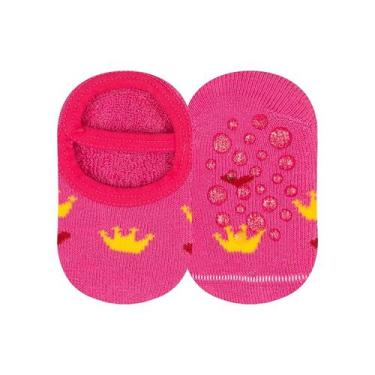 Imagem de Meia Sapatilha Antiderrapante Bebê Infantil Menina 17 ao 22 Baby Cia D