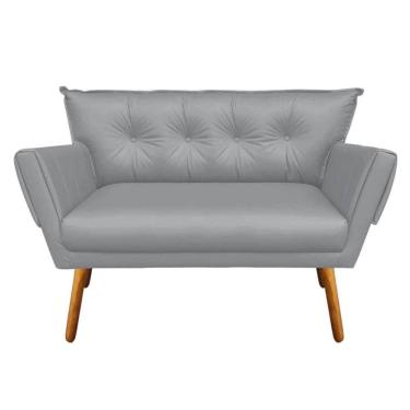 Imagem de Namoradeira Anitta Corino Pés Palito Castanho D03 - D`rossi Cinza