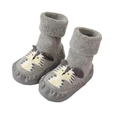 Imagem de Meias De Inverno Para Bebês Com Solas De Borracha, Pantufas Quentes E 