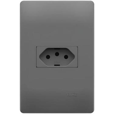 Imagem de Conjunto Tomada 2p + T 10a 250 Volts 4x2cm Habitat Onix 06245844 Fame Conjunto Tomada 2p + T 10a