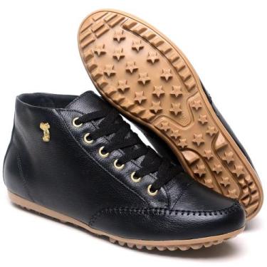 Imagem de Bota Feminina de Couro Cano Curto Confortável sem Salto - Bella Dama, 