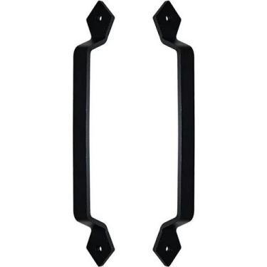 Imagem de Puxador Duplo Colonial Aço Horus Preto Fosco 300mm  Colonial Industria