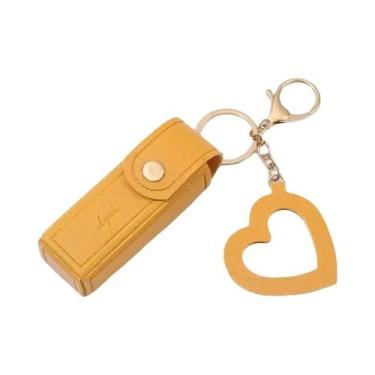 Imagem de Chaveiro De Batom Vermelho, Porta-Moedas Portátil Com Espelho, Mini Bo