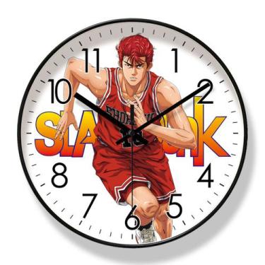 Imagem de Relógio de parede Slams Dunks Silent Non-Ticking 25 cm de vidro+ABS - 