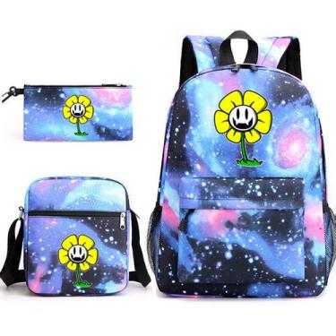 Imagem de Conjunto de mochilas Undertales School, 3 peças para estudantes com om