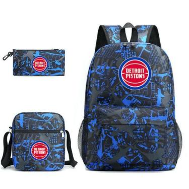 Imagem de Conjunto de mochilas escolares Detroits Pistons Basketball Star, 3 uni