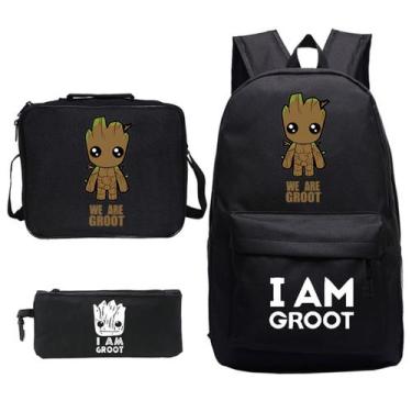 Imagem de Conjunto de mochilas escolares I am Groot Galaxy Baby Groot 3 unidades