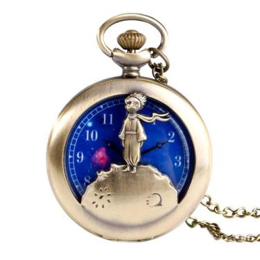Imagem de Relógio de bolso Littles Princes com tema anime de quartzo com corrent