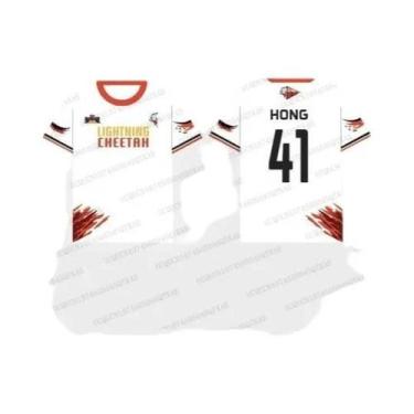 Imagem de Camiseta Esportiva Casual Branca White Lightning Cheetah De Gola Redon